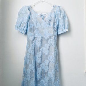 Sky Blue Floral Summer Dress